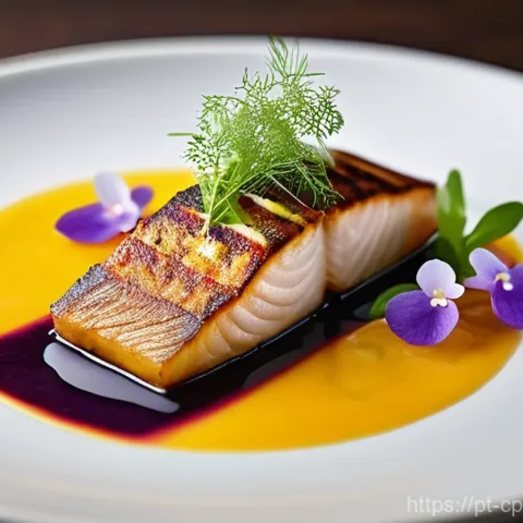 퓨전 요리의 경험 마케팅 전략 - **Prompt 1: Nikkei Fusion Elegance**
    "A visually stunning, close-up shot of an exquisitely plate...