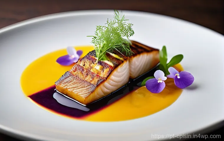 퓨전 요리의 경험 마케팅 전략 - **Prompt 1: Nikkei Fusion Elegance**
"A visually stunning, close-up shot of an exquisitely plate...