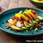 Home 22 퓨전 요리의 실험적 접근과 그 결과 - A vibrant, high-resolution image of a fusion dish showcasing Asian-Latin flavors: a beautifully plat...