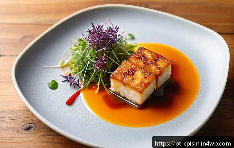 퓨전 요리 요리사의 필수 역량 - A vibrant fusion dish artfully plated on a rustic ceramic plate, featuring a colorful combination of...